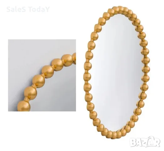 Кръгло Огледало за сетна, с топчета, 60см, снимка 3 - Огледала - 48679683