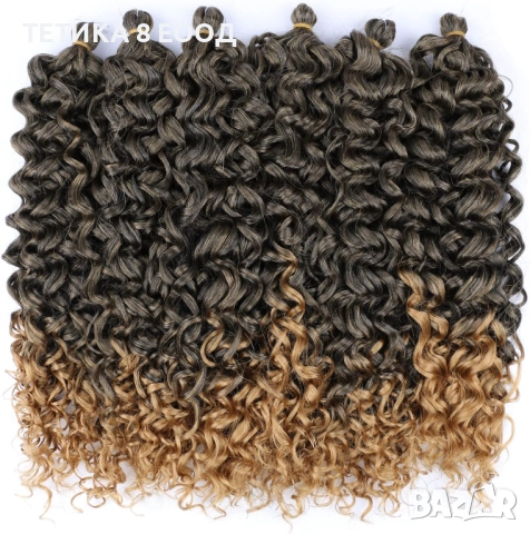 Хавайски къдрици, екстеншъни за коса, 50 см, синтетика, снимка 4 - Аксесоари за коса - 52334391