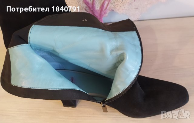 THIERRY RABOTIN черни велурени боти №40, снимка 10 - Дамски боти - 38148938