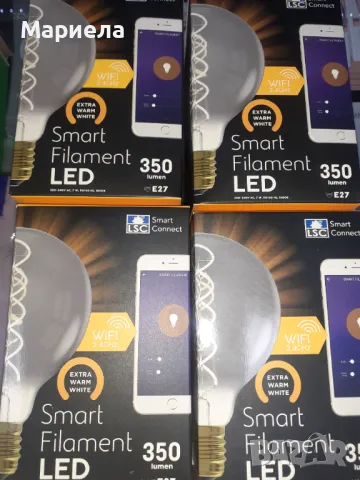 led smart bulb 4бр, комплект декоративни умни крушки 4бр
