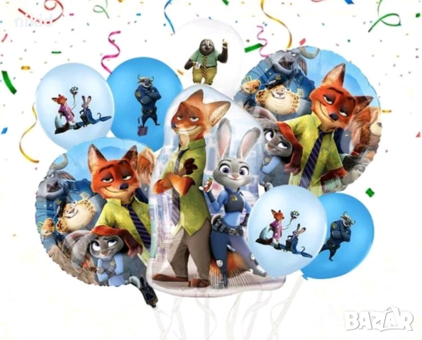 Зоотопия Зоотрополис Zootropolis Zootopia Обикновен латекс латексов фолио фолиев балон хелий