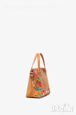 Desigual бродирана кожена дамска чанта , снимка 5 - Чанти - 53293603