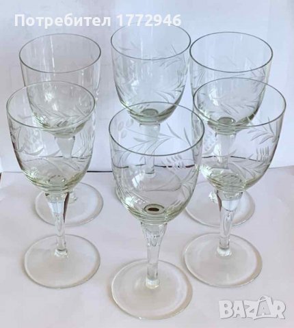 Кристални гравирани чаши на столче, снимка 8 - Чаши - 37487263