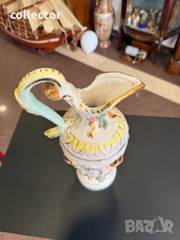 Кана от италиански порцелан Capodimonte. №7882, снимка 9 - Антикварни и старинни предмети - 53498763