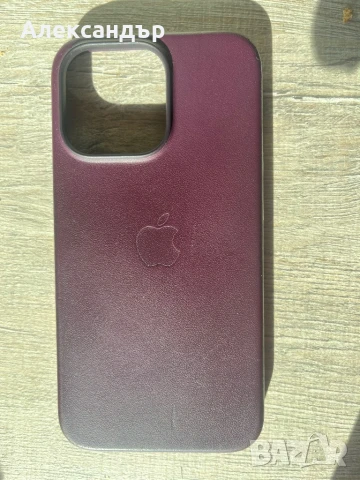 *Оригинал* Magsafe Кожен калъф Алкантара iphone 13 pro цвят Deep Purple, снимка 3 - Калъфи, кейсове - 51356464