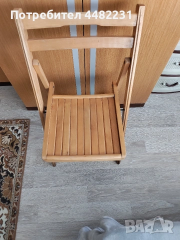 Продавам 6 броя сгъваеми дървени столове изработени в гр.Банско вис.44см.шир.45см.дълб.44см., снимка 10 - Столове - 53040538