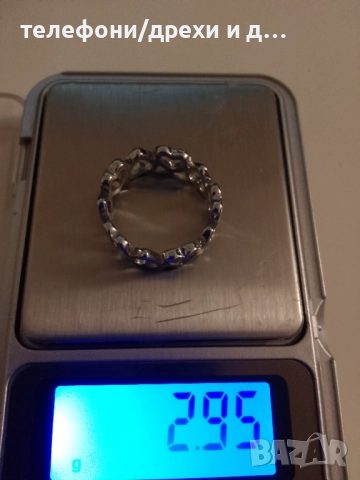 3 сребристи дамски пръстена (вътрешен диаметър 17 мм), снимка 4 - Пръстени - 51679317