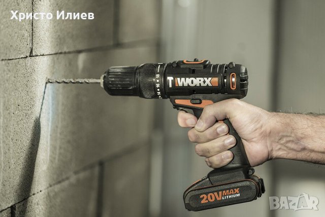 WORX Акумулаторен Винтоверт и Импакт 18V 2 Батерии Зарядно Чанта, снимка 6 - Винтоверти - 39363059