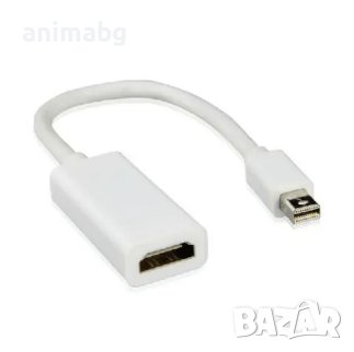 ANIMABG Преходник mini DisplayPort към HDMI преобразувател адаптер за връзка на PC компютър Laptop л, снимка 5 - Кабели и адаптери - 44065958