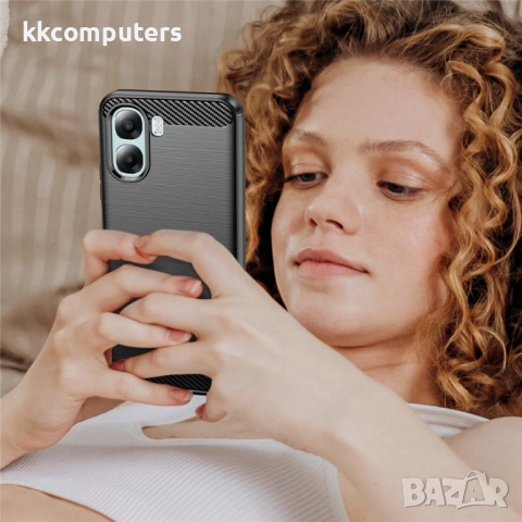 Карбонов Калъф за Oppo A6x 5G / A6x 4G - TPU, Четкана текстура, Антиотпечатък, Повдигнати ръбове, Вк, снимка 7 - Калъфи, кейсове - 53563840