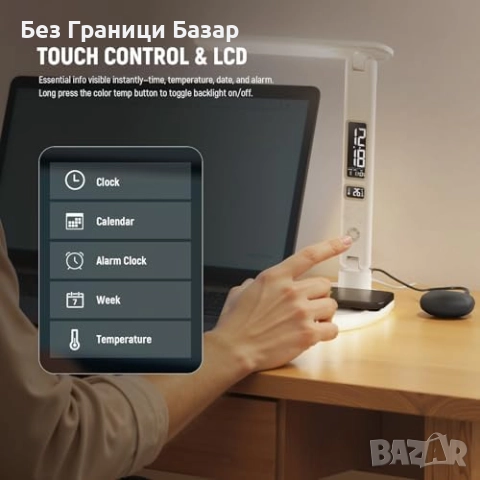 Нова LED настолна лампа с RGB, LCD дисплей и USB порт – NEEWER N20, снимка 5 - Други - 52078416