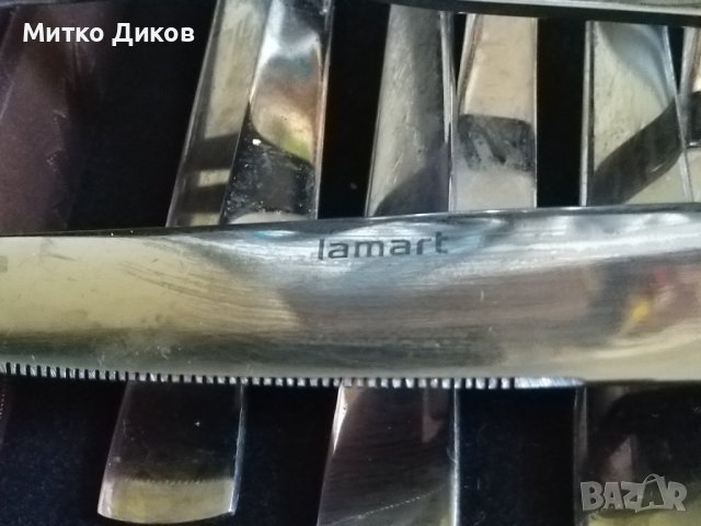 Lamart марков комплект от 24 броя-6 вилици-12 лъжици-6ножа нови в дървена кутия, снимка 6 - Прибори за хранене, готвене и сервиране - 40483208