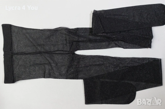 XS нов черен прозрачен чорапогащник с ликра