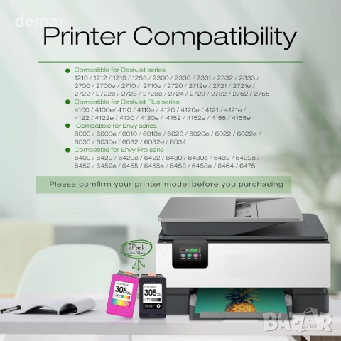 Мастилени касети ZENITHINK 305XL за НР, 2 броя - черна и цветна, снимка 2 - Консумативи за принтери - 51455542