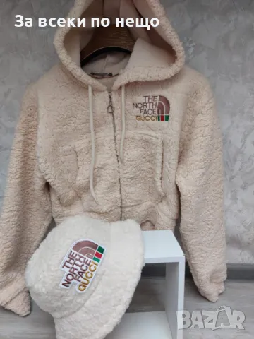 Дамски суичър с бродирано лого The North Face Gucci - 3 налични цвята Код LFS102, снимка 2 - Суичъри - 47552634