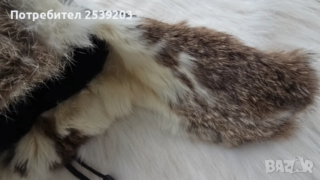 Шапка ушанка с естествен косъм, снимка 3 - Шапки - 53347989