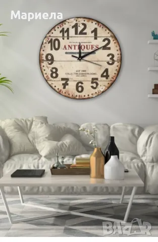 Antiques стенен часовник 60см , Голям стенен часовник за заведение,магазин,офис, снимка 2 - Стенни часовници - 49453018