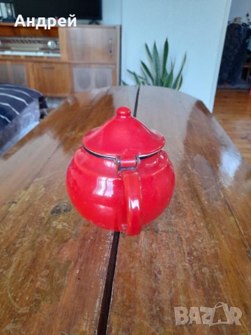 Стар емайлиран чайник #8, снимка 4 - Антикварни и старинни предмети - 43544767