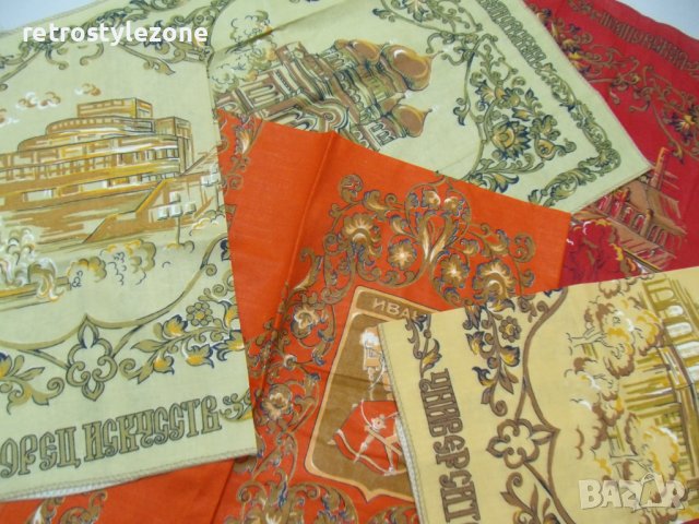 № 6838 стари руски кърпи - лот 5 броя  - размери - от 47 / 43 см  до   90 / 46 см 