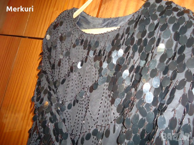 Дамска елегантна черна рокля с пайети, снимка 15 - Рокли - 27340614