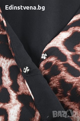 Дамска рокля с леопардов десен и асиметрична кройка, снимка 11 - Рокли - 40544146