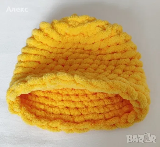 плетена шапка 