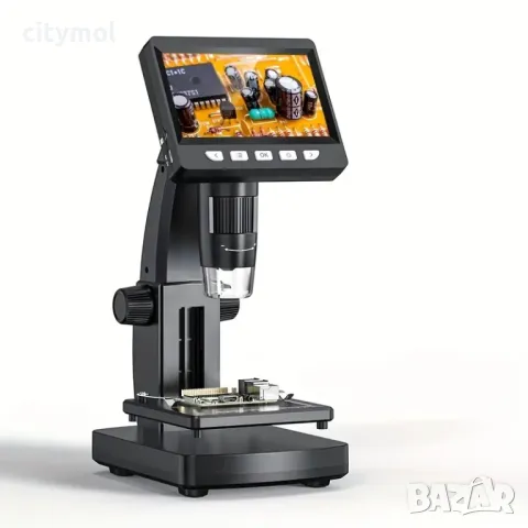 Електронен микроскоп INSKAM 4.3" IPS екран, 1080P, 8 LED, 50x-1000x увеличение, USB и слот за карта