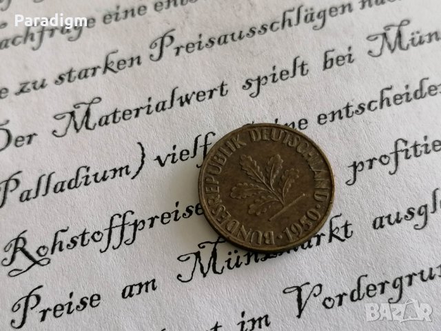 Монета - Германия - 5 пфенига | 1950г.; серия D, снимка 2 - Нумизматика и бонистика - 28341043