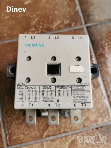 контактор SIEMENS 3TF52 220V 50Hz, снимка 2 - Друга електроника - 51959143