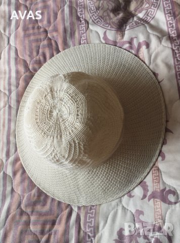 Нова лятна шапка с периферия екрю S-M плажна шапка