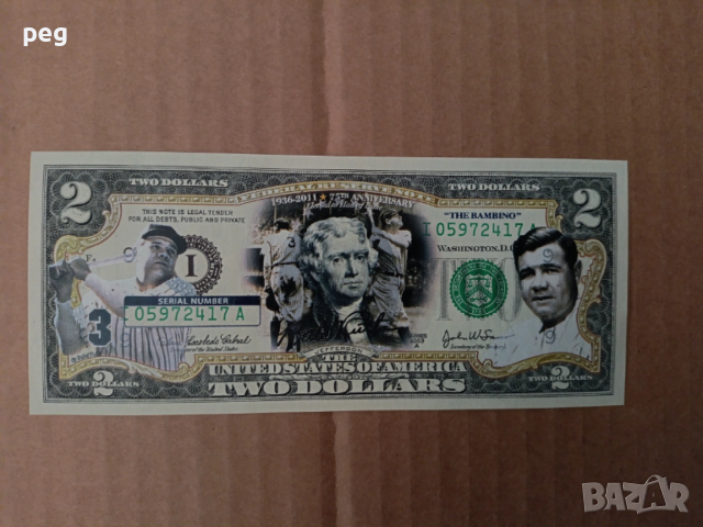 Банкнота $2 /2003A-2009/ colorized , снимка 9 - Нумизматика и бонистика - 39132244