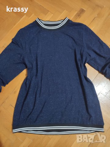 Страхотна макси дамска блуза с бляскави частици (размер ХЛ), снимка 4 - Блузи с дълъг ръкав и пуловери - 43425803