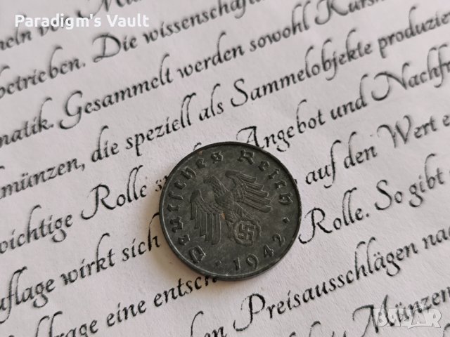 Монета - Трети райх -Германия - 10 пфенига | 1942г.; серия А, снимка 2 - Нумизматика и бонистика - 43351793