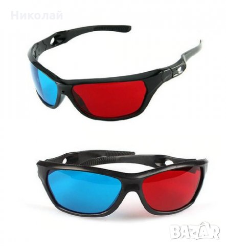 Класически 3D Анаглифни очила червено и синьо стъкло , снимка 3 - Други - 26817217