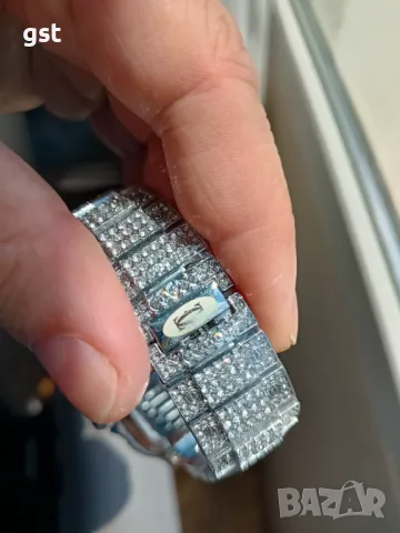 Уникален Часовник Cartier Картие All Diamonds Crystals Copy Унисекс Мъжки дамски Римски цифри , снимка 14 - Мъжки - 50360824
