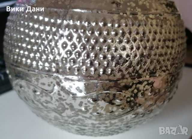 Голяма Масивна стъкло релеф топка огледална за украса с окачване, снимка 6 - Декорация за дома - 34809040