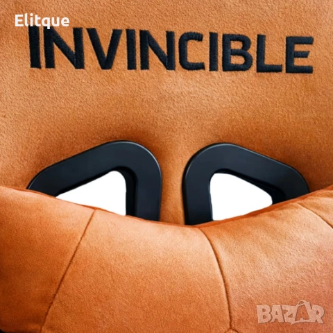 Оранжев велурен геймърски стол с поставка за крака – ергономичен, метална рамка, снимка 6 - Столове - 53241740