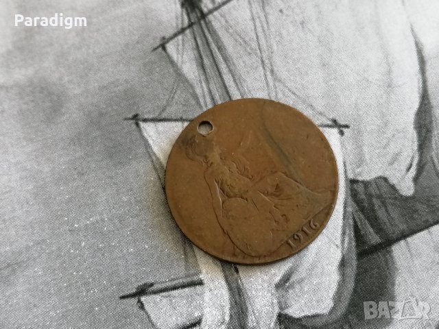 Монета - Великобритания - 1 пени | 1916г., снимка 1 - Нумизматика и бонистика - 28276934