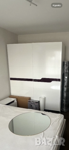 Гардероб с плъзгащи врати - бял, снимка 2 - Гардероби - 52922315