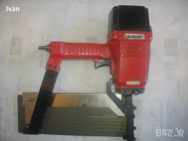 ГОЛЯМ СТРОИТЕЛЕН ПНЕВМАТИЧЕН ТАКЕР ЗА СКОБИ 65-120мм ПРОМИШЛЕН ИНДУСТРИАЛЕН HAUBOLD НЕМСКИ 6,0 кг, снимка 16 - Други инструменти - 50170067
