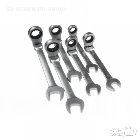 Комплект звездогаечни тресчотни ключове с чупещо рамо 6 - 32 мм 22 части в метален куфар, снимка 5 - Други инструменти - 50360598