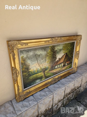 Уникална авторска майсторска холандска картина масло върху платно , снимка 6 - Антикварни и старинни предмети - 51139311