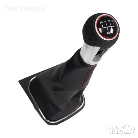 Топка за скоростен лост с маншон съвместима с VW Golf GTI 03-12 с 5 скорости - червен конец, снимка 5 - Аксесоари и консумативи - 48700395