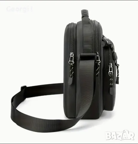 Мъжки елегантни, удобни и универсална чанти POLC (PU кожа) черни на цвят!, снимка 10 - Чанти - 49292274