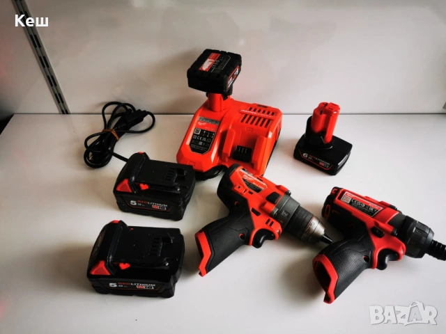 Комплект машини Milwaukee M12 с батерии и зарядно, снимка 6 - Други инструменти - 53605771