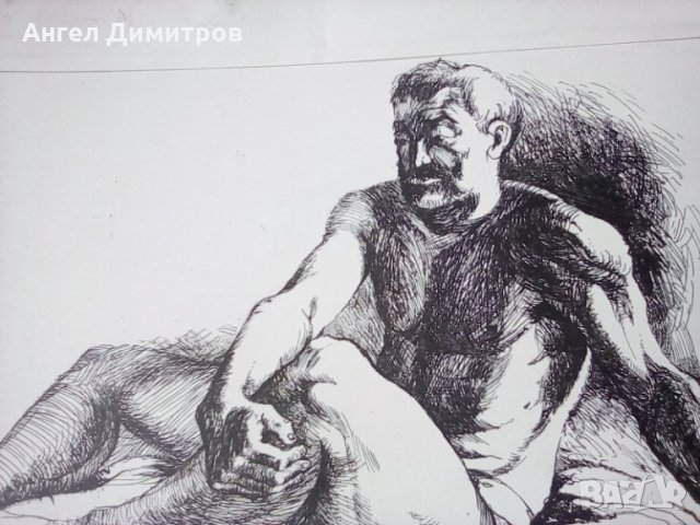 Картина туш перо литография Невена Серафимова 1988 г, снимка 4 - Картини - 28946647