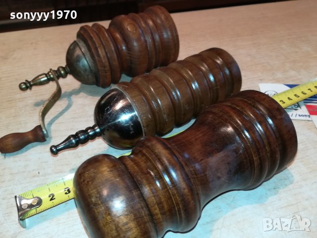 3бр дървени прибори-сол/пипер от германия 2810211706, снимка 2 - Антикварни и старинни предмети - 34613803