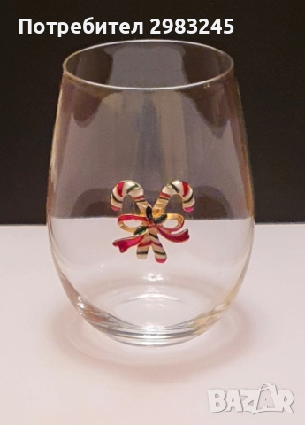 Декорирана стъклена коледна чаша, снимка 3 - Декорация за дома - 52470550
