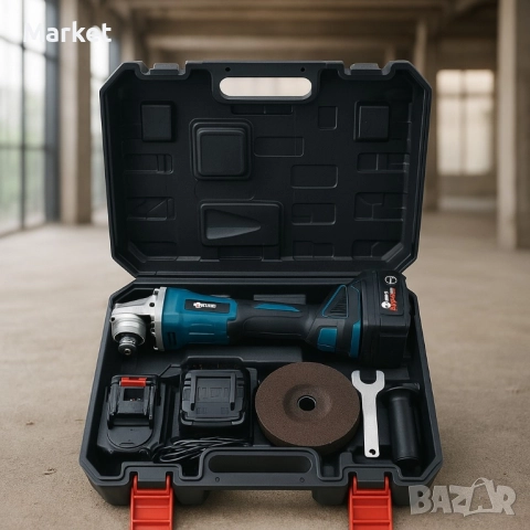 Акумулаторен безчетков ъглошлайф IF Tools AG03 – 36V, 2×4.0Ah батерии, комплект в куфар