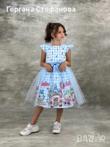 Рокля Лабубу Размери-5г.6г.7г.8г.9г.10г. Цена-44лв, снимка 3 - Детски рокли и поли - 51529523